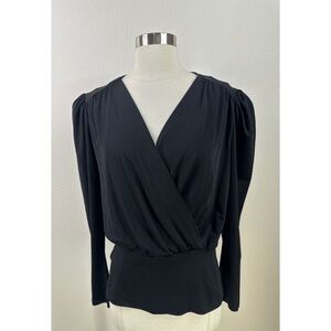 Stockholm Atelier Balloon Sleeves V-Neck Top